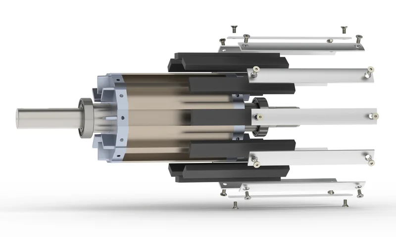 Explosionsdarstellung eines Permanentmagnetmotors